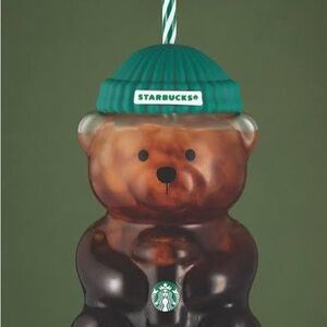 Authentic Viral Starbucks Bearista Bear Glass Cup NWT